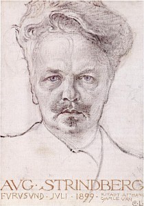 Strindbergs Portrait, gezeichnet von Carl Larsson. 
