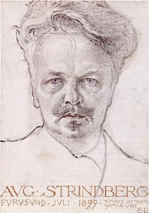 Strindbergs Portrait, gezeichnet von Carl Larsson.