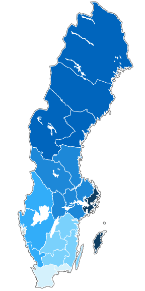 Neuer Vorschlag: 21 Regionen könnten zu sechs großen Einheiten zusammengezogen werden. Grafik: Sverige Radio