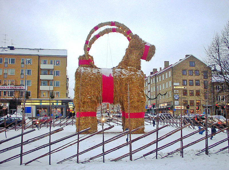 Gehört zu den bedrohten Arten: der Weihnachtsbock in Gävle. Foto: Christian Gidlöf.