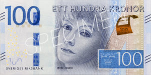 Die schwedische 100-Kronen-Banknote