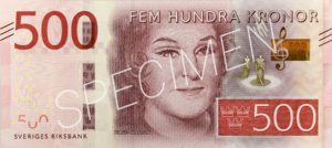 Die schwedische 500-Kronen-Banknote