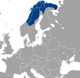 Sapmi, das Land der Samen auf der Landkarte Bild aus Wikipedia. Fotograf: Rogper